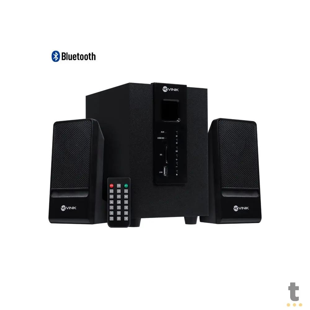 Caixa De Som 2.1 Vinik Groove Subwoffer + 2 Caixas Satelite em Madeira 20W Preta - CXGRO20W Truedata